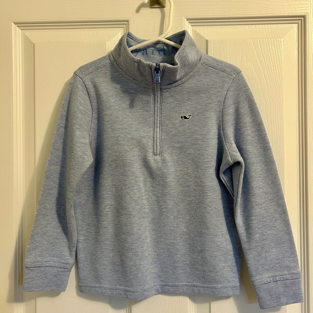 Vineyard Vines Blue Striped Quarter-Zip, Boys